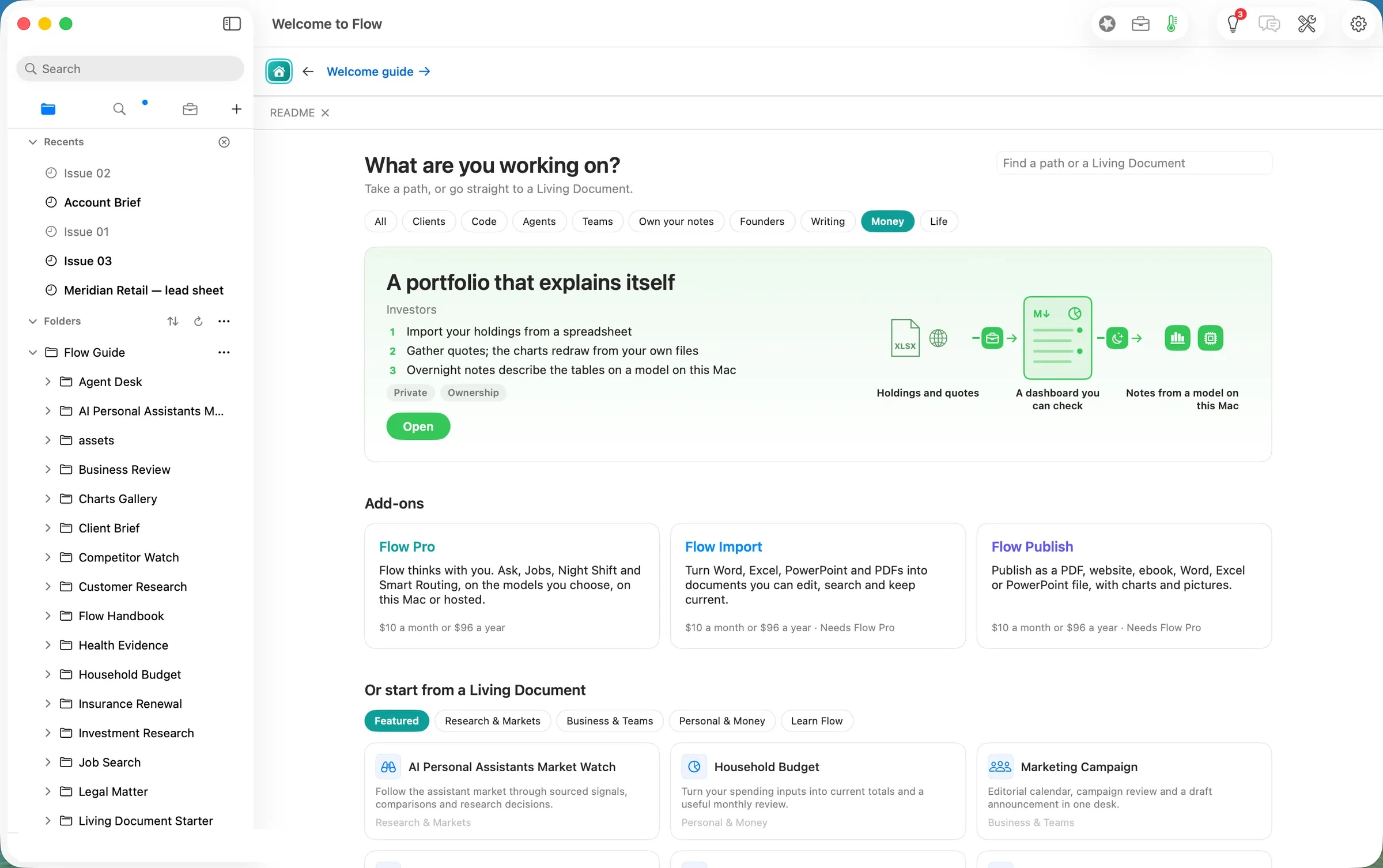 Home, filtered to Money: A portfolio that explains itself