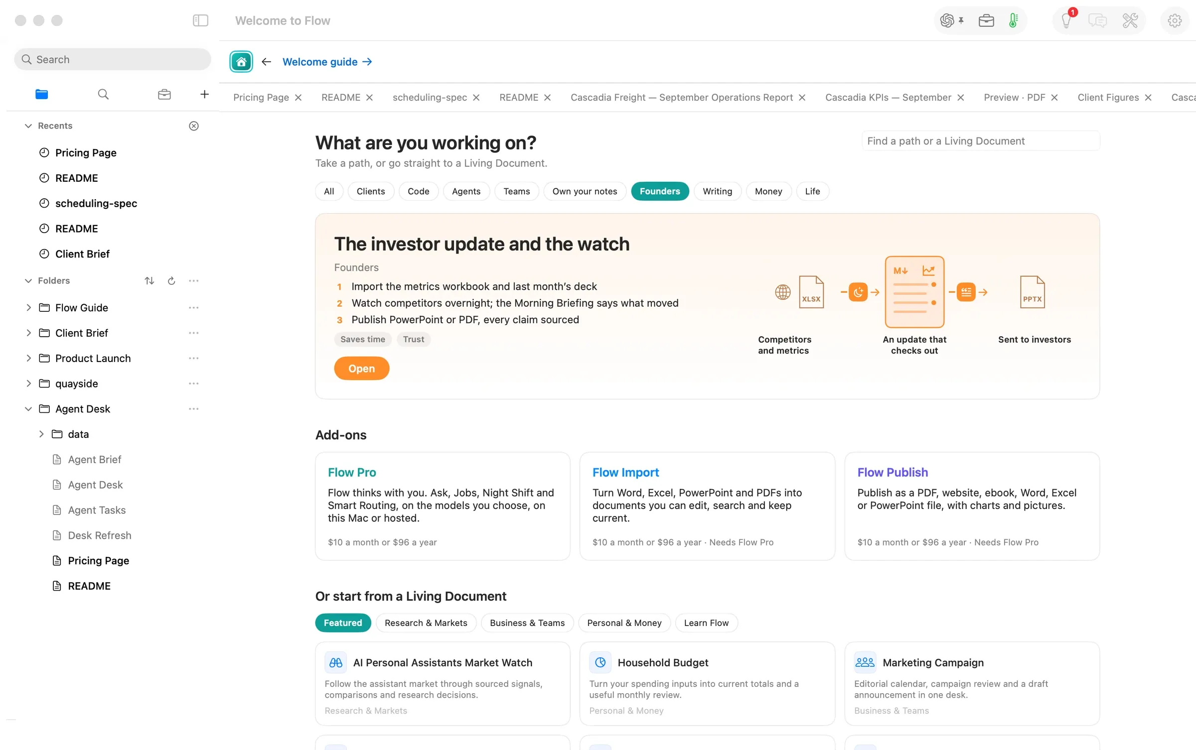 Home, filtered to Founders: The investor update and the watch