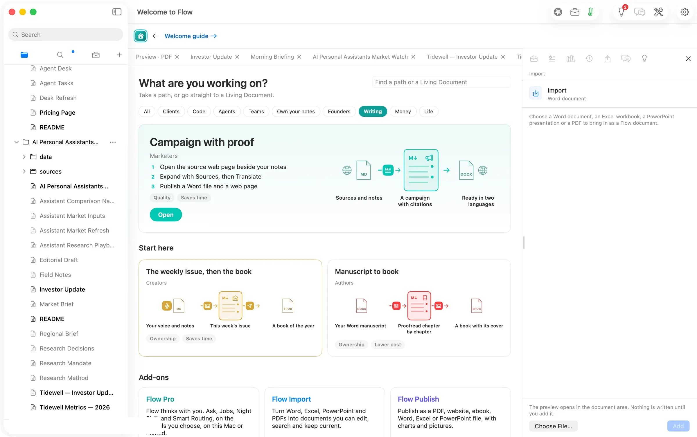 Home: Campaign with proof, the Marketers path