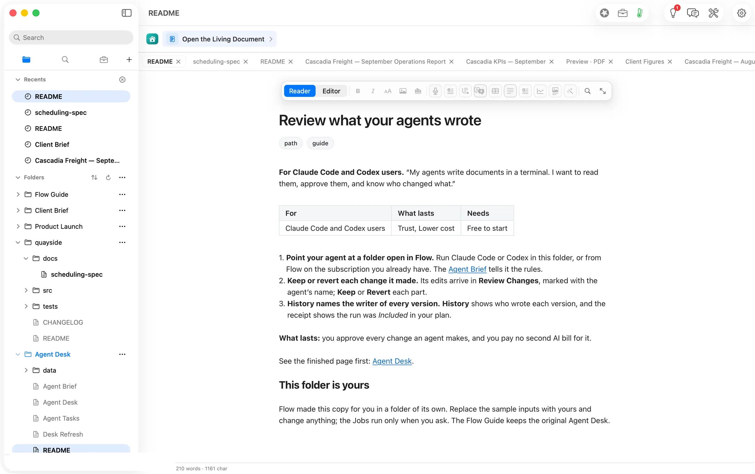 The path's folder, with its own README