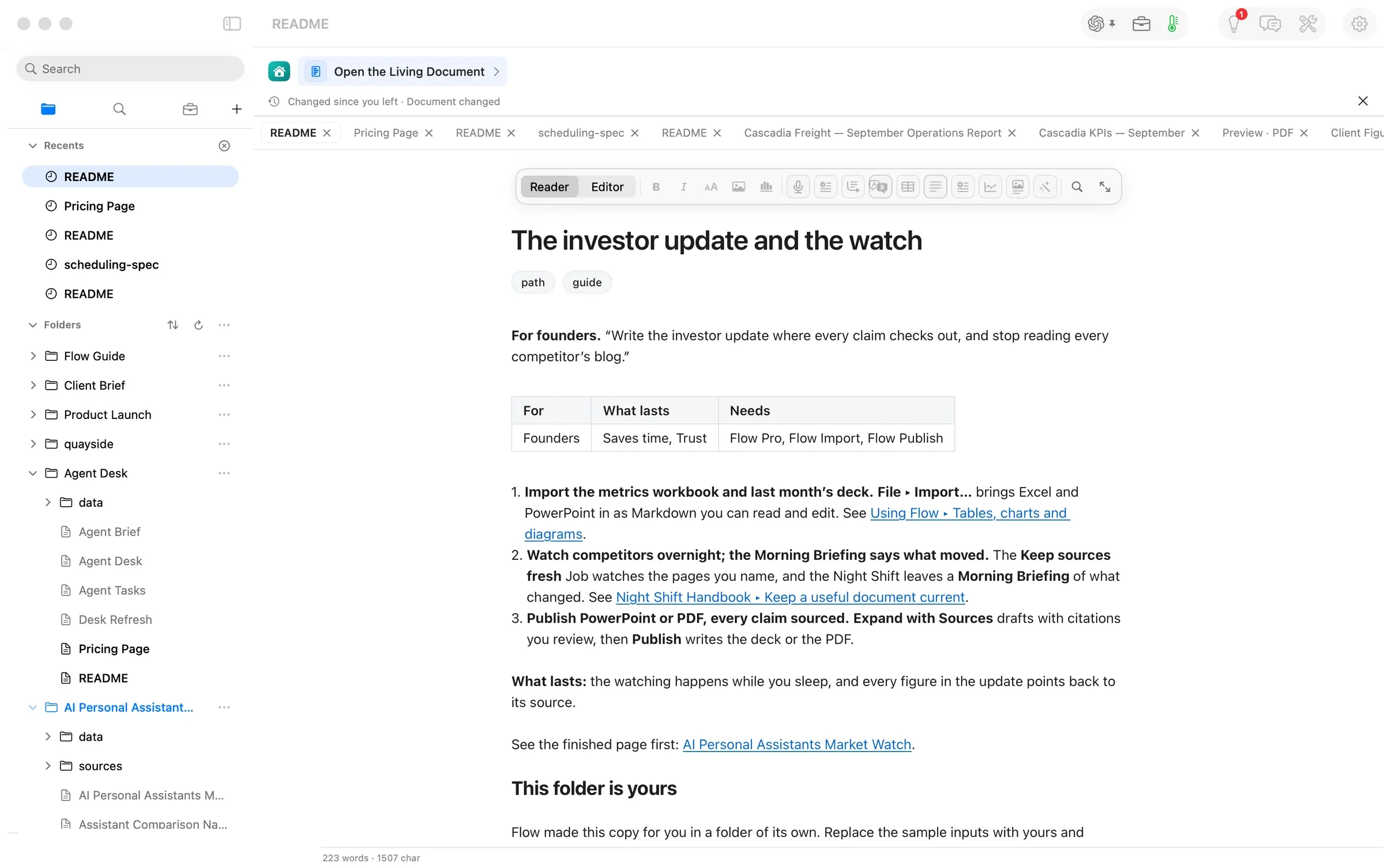 The path's folder and its README