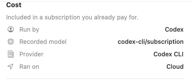 History for the Codex run on build 0249-1