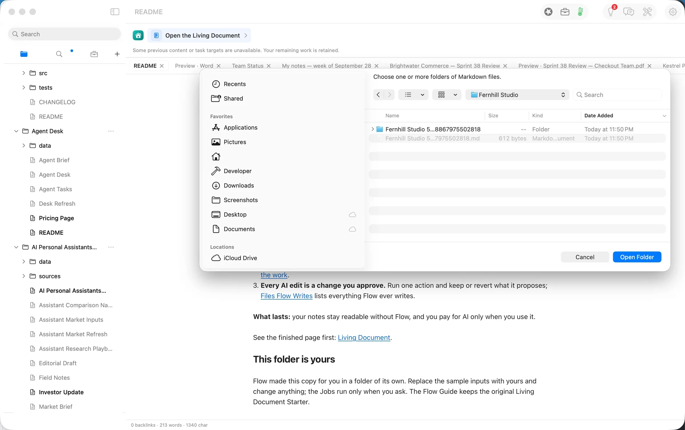 Add Folder on the unzipped Notion export