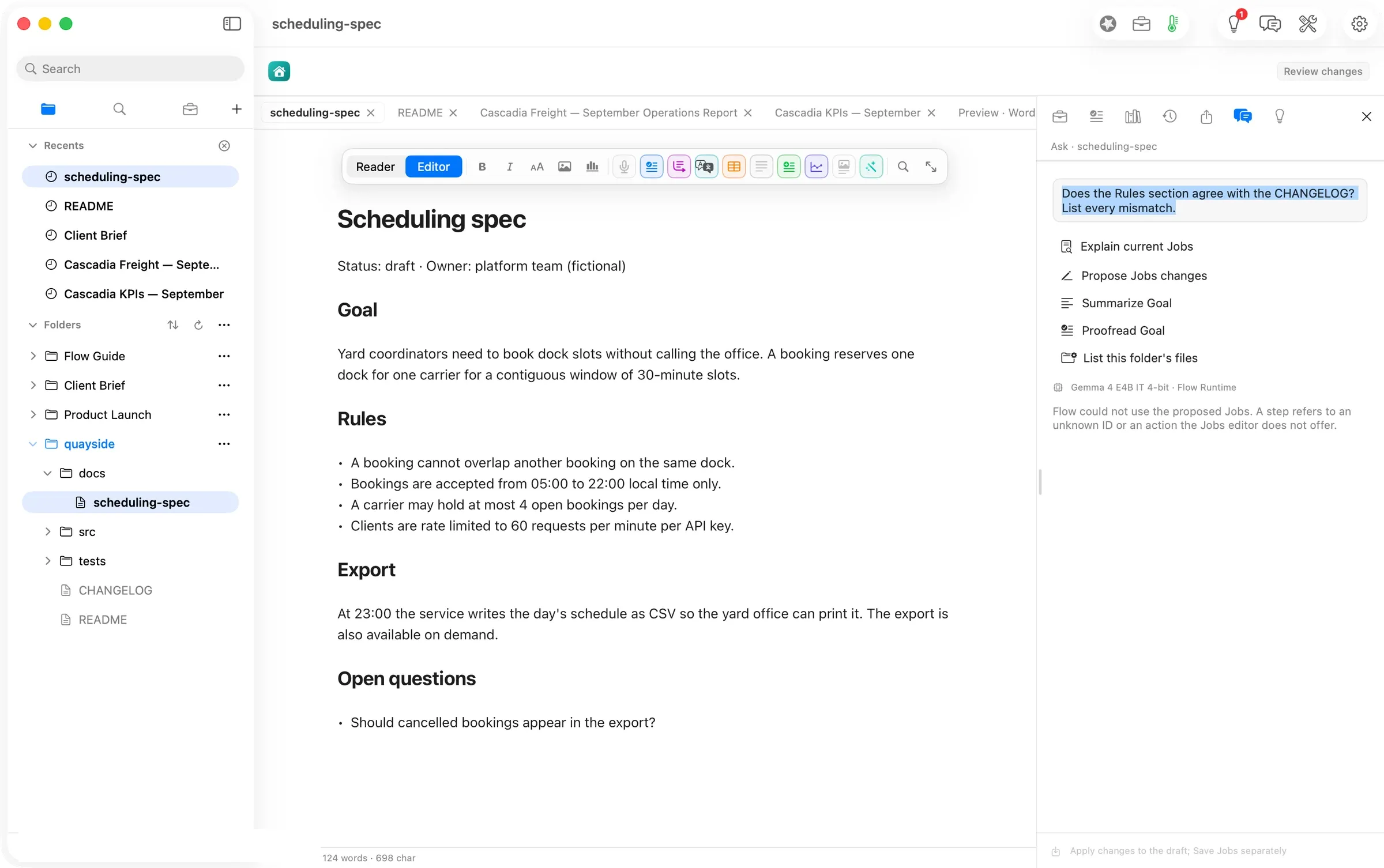 Ask treating a question as a Jobs edit