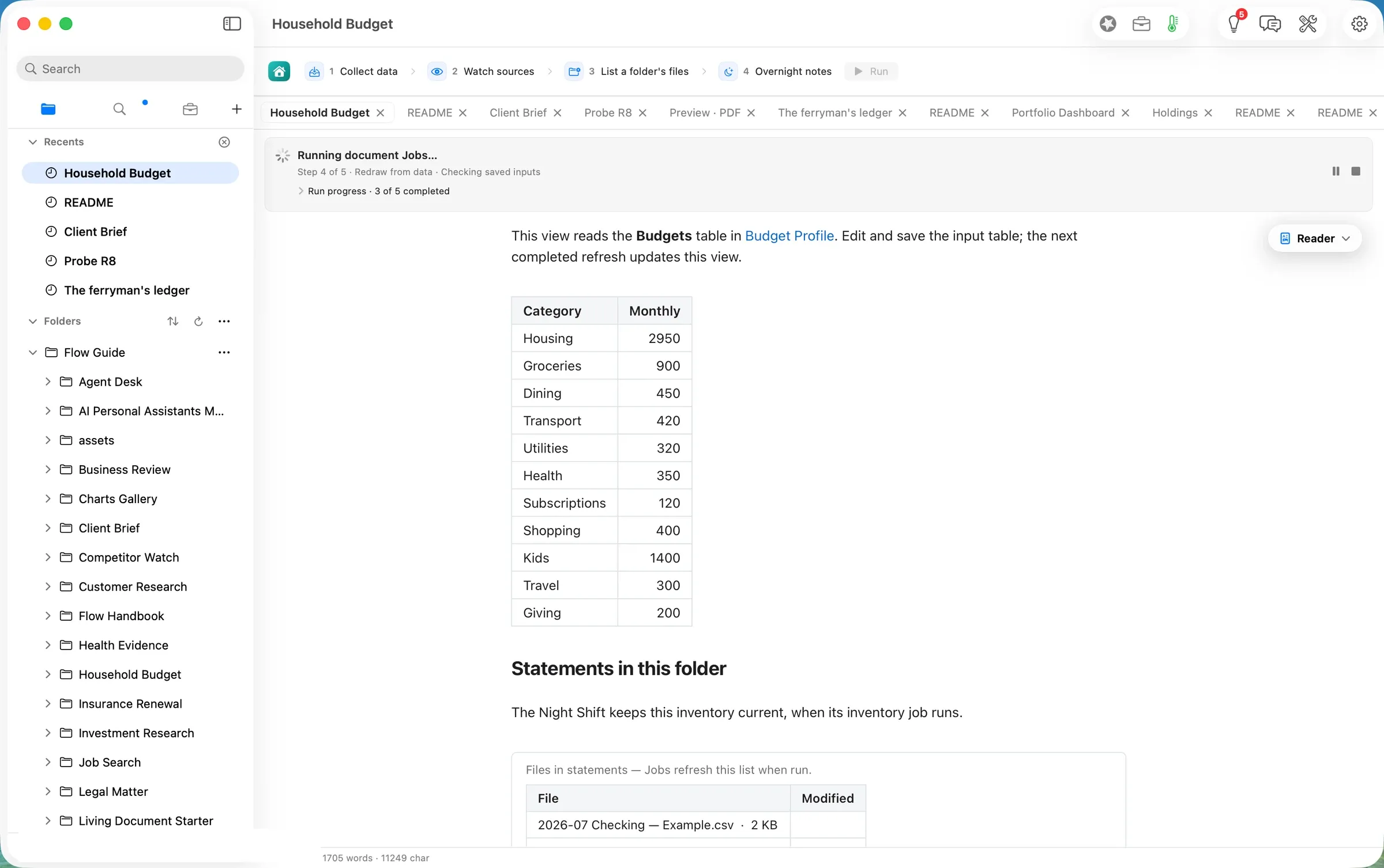 Running document Jobs, step 4 of 5