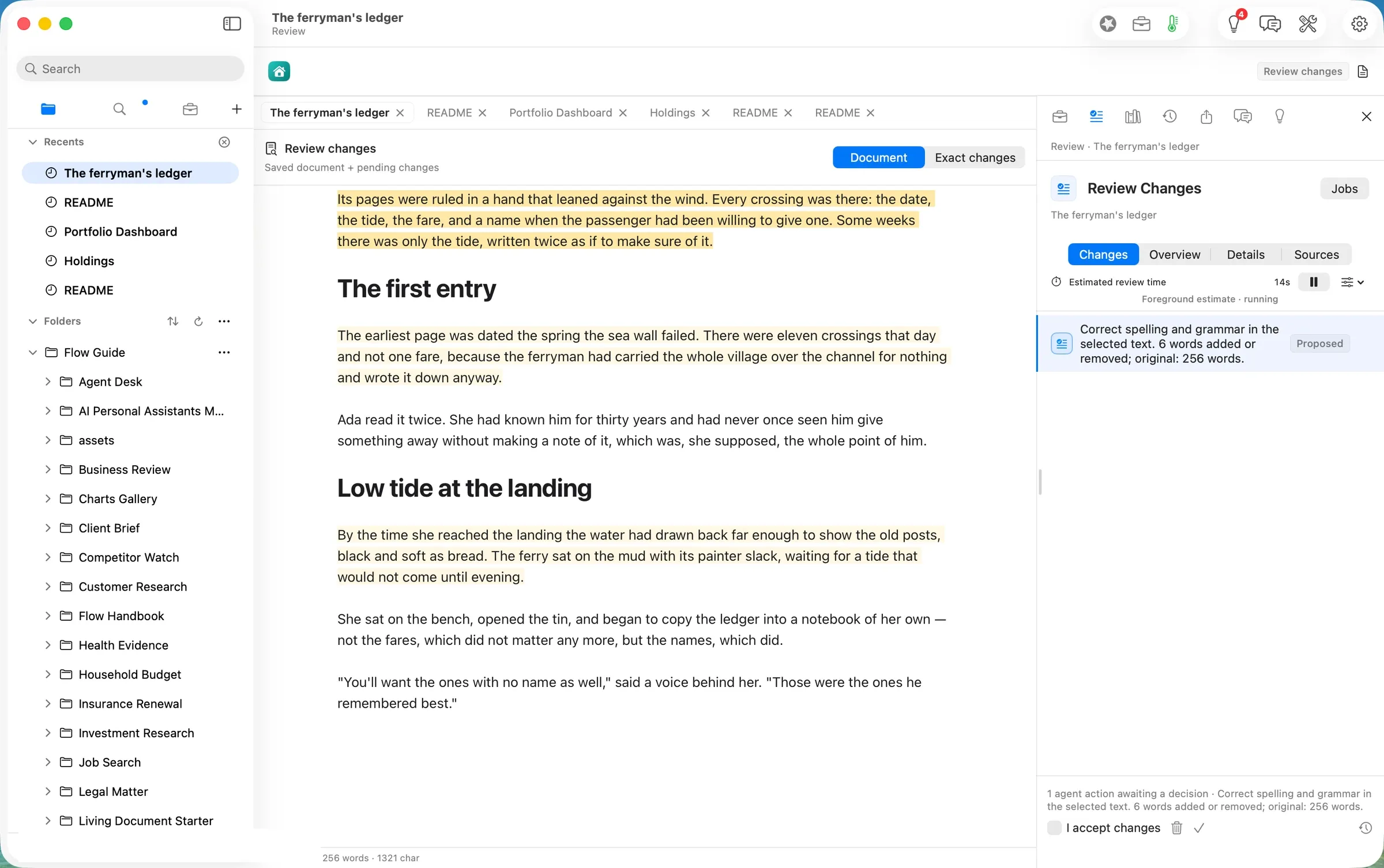 Review Changes: the corrected paragraphs highlighted