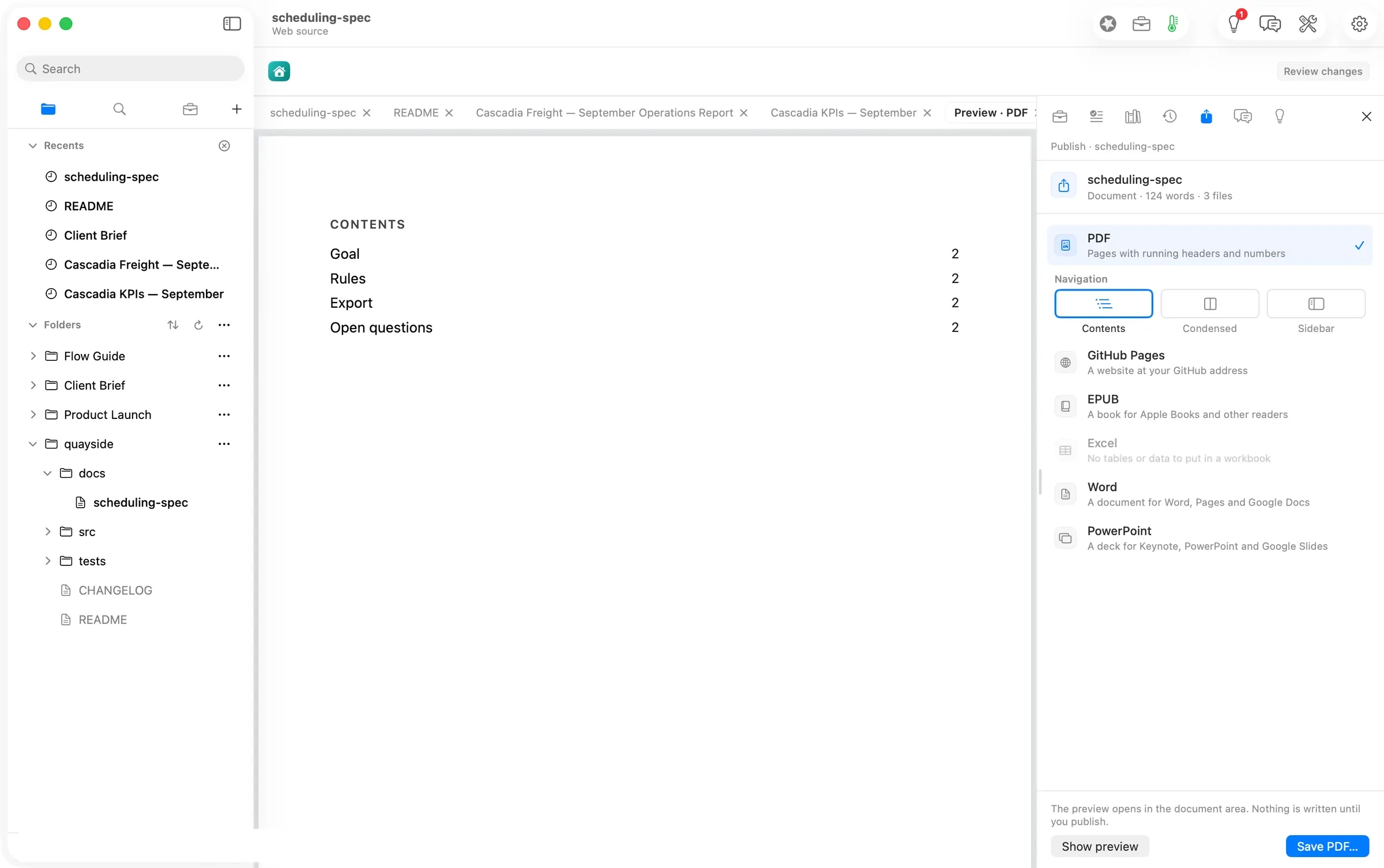 Publishing the spec